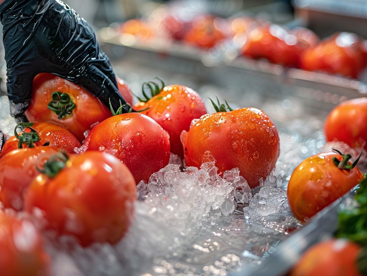 Stockage des tomates surgelées